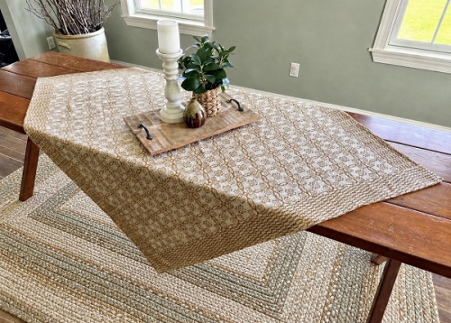 SARATOGA MUSTARD/CREAM 52" TABLE SQUARE *NEW*